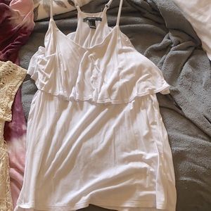 White, thicker two tier tank